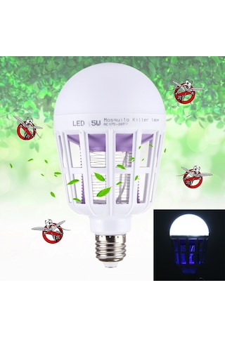 Sones E27 15w Beyaz Işık + 365 Nm Mor Işık Sivrisinek Öldürücü Ampul Lamba, Sinek Haşere Böcekleri Reddet Zapper Led Top Dik Işık, Ac 175-265v