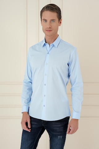 Efor Slim Fit Pamuk Uzun Kol Klasik Mavi Gömlek Gk 745 Mavi