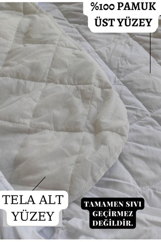 Mona Verde Lastikli Çift Kişilik Çarşaf Yastık Alezi (Toplam 3 Parça) %100 Pamuk Kapitoneli MNVCPFK00 Beyaz ÇK