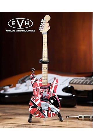 Evh Minature Guitars Evh Frankenstein Mini Replika Gitar Van Halen Evh001 , Kırmızı Ve Beyaz, Kırmızı/beyaz