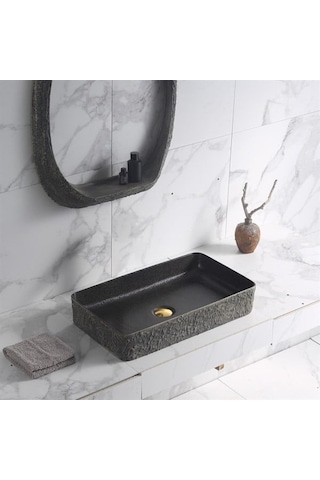 E-4061s Tezgah Üstü Lavabo Siyah