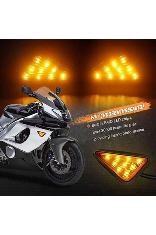 Didadodo Adet Gömme Montaj Üçgen Şekilli Led Dönüş Sinyali Işığı Suzuki Honda Yamaha Için 12 V Motosiklet Dönüş Sinyalleri Işık