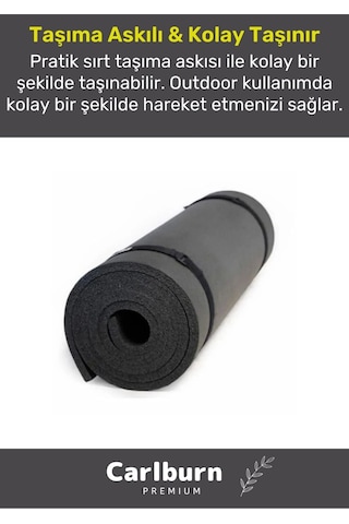 Carlburn Premium Su Geçirmez Konforlu Taşıma Askılı Çift Taraflı Zemin Çadır Uyku Kamp Matı Yer Minderi 10mm Çok Renkli