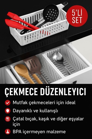 5'li Çekmece İçi Kaşıklık Sepet Organizer Diğer