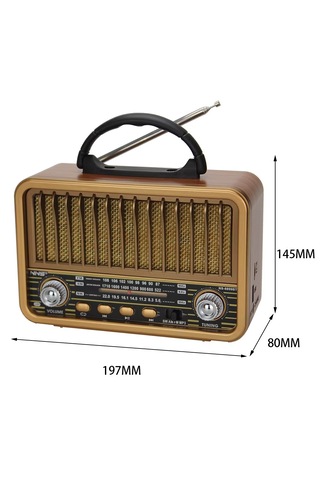 Retro Tasarım Taşınabilir Radyo - Bluetooth Hoparlör, Am/fm/sw 3 Bant, Şarj Edilebilir