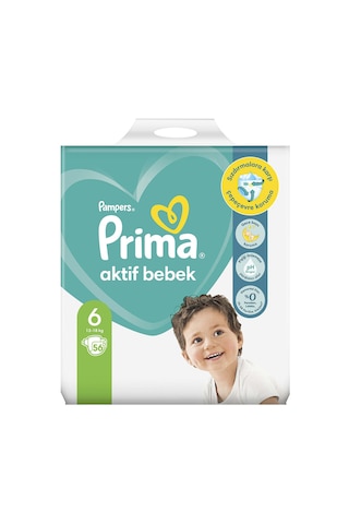 Prima Pampers Aktif Bebek Extra Large Bebek Bezi 13-18 KG 6 Beden 56 Adet