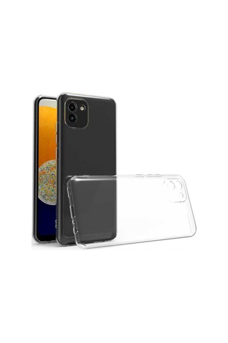 Galaxy A03 Zore Şeffaf Ince Ve Esnek Süper Silikon Kılıf Renksiz