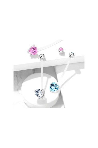 Spikes Hamileler İçin Bioflex Göbek Deliği Piercing Barı 157436983 Beyaz