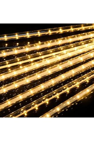 Geeksen Led Yağmur Gökkuşağı Işık Zinciri Dış Mekan Sıcak Beyaz 8 Adet 30cm Su Geçirmez Noel Dekorasyon Lambaları Amerikan Standartı Diğer