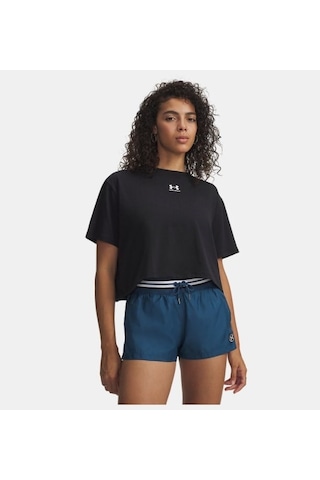 Under Armour Rival Boxy Tee Solid Kadın T-shirt-33322 Siyah