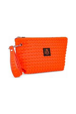 Bilik Deri Scuba Turuncu Kadın Portföy & Clutch Çanta Yeliz Turuncu
