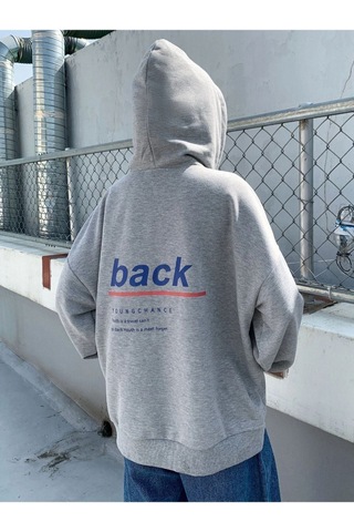 Altamira Unisex Back Baskılı Oversize Kapşonlu Sweatshirt 001