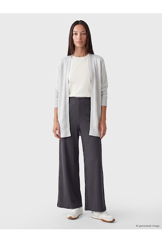 Lcw Everyday Gri Beli Lastikli Kadın Fitilli Pantolon