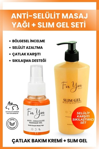 Slim Jel , Sıkılaştırıcı, Toparlayıcı, Selülit Karşıtı Jel & Anti Selülit Masaj Yağı Set