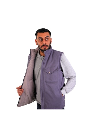 Eser - 7-7 Gabardin Polarlı Yelek - Kışlık - Gri