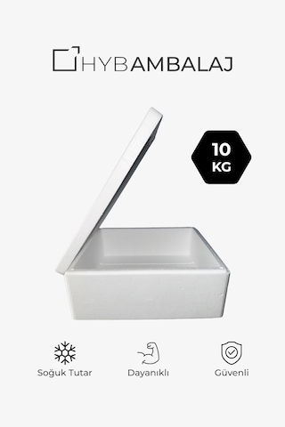 B-2 10kg Soğuk Zincir Strafor Köpük Kutu 50x40x21 - Isı Yalıtımlı, Kapaklı, Termal Gıda Taşıma
