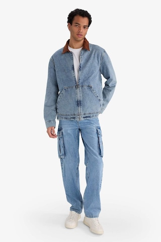 Defacto Relax Fit Kontrast Yaka Düğmeli Denim Ceket F8308ax25aunm39 Mavi