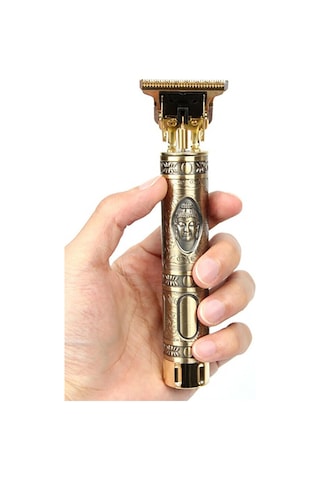 T9 Gold Renk Metal Gövde Profesyonel Şarjlı Çok Fonksiyonlu Tıraş Makinesi