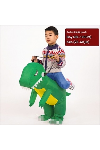 Unicomlifeerp Dinoşarj Kıyafetleri Çocuk Ve Yetişkin Aile Spor Etkinliği Kukla Yürüyüş Kostümleri Cadılar Bayramı Çocuk Gösteri Kostümleri Yeşil 4-6
