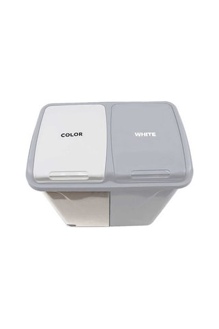 Meleni Home Mega Duo İki Bölmeli Kirli Çamaşır Sepeti - Banyo Çamaşır Sepeti Renkliler & Beyazlar 90 Lt Diğer