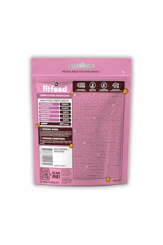 Fitfeed Freeze-dried Çiğ Tavuk Ciğer Köpek Ödül Maması 40g