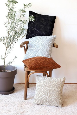 Bohem Özel Tasarım Punch Panç Desen Kare Dekoratif Kırlent Kılıfı 43x43 Cm Forest Natural Çok Renkli