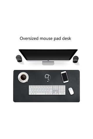 Tongxida Çok İşlevli Çift Taraflı Pu Deri Mouse Pad Klavye Pedi Mat, 80x40cm Boyut, Masa Matı, Bilgisayar Üzeri Mat