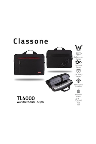 Classone Tl4000 Workout 15.6 “Notebook- Laptop El Çantası-Siyah