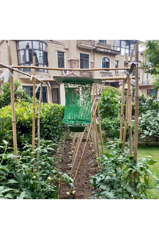 Tongxida Yeşil Demir Tel Kafes+sinek Tutucu+plastik Yemlik, 4 İçecekli, 110g