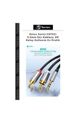 Delux Serisi Coteci 3.5mm Ses Kablosu 1m Kolay Kullanım Ev Pratik