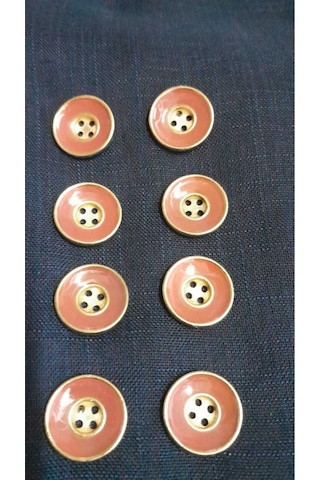 Altın Kaplama Mınelı Metal Düğme 30 Boy 20 Mm 8 Adet