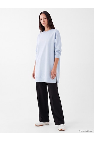 LC Waikiki Lc Waıkıkı Mavi Soft Touch Kadın Sweatshirt Tunik