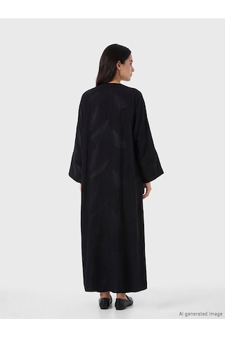 Lcw Modest Siyah V Yaka Desenli Kadın Kimono