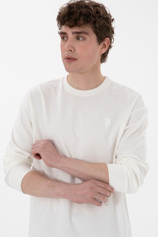 U.s. Polo Assn. Erkek Ekru Sweatshirt 50300048-vr184 Off Whıte Beyaz