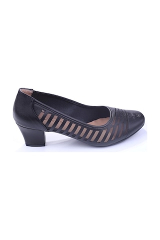 Gold Step 0370 Kadın Siyah 5 Cm Topuk Günlük Fileli Ayakkabı