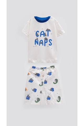 Aden Kids "kedili Desenli Bebek Ve Çocuk Yazlık Pijama Takımı - Rahat Ve Şirin 0-4 Yaş Unisex" Laci