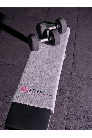 Spor Fitness Havlusu 40x100 Cm Pamuklu Gri