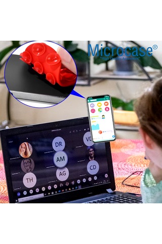 Microcase Vantuzlu Kalp Desen Silikon Cep Telefonu Sabitleme Yapıştırma Pedi Al4793 Beyaz