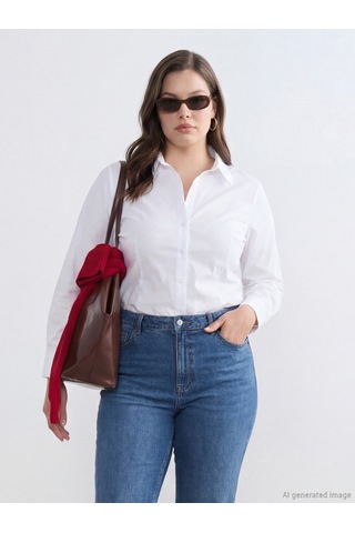 Lcw Vision Beyaz Slim Fit Kadın Gömlek