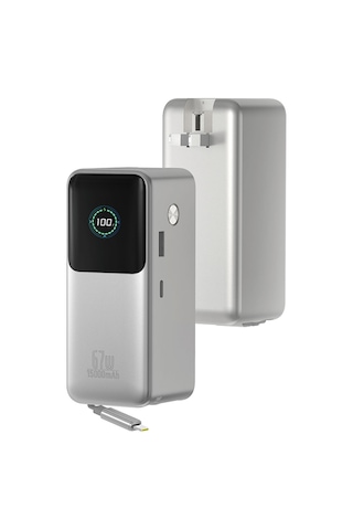 Wiwu Pm-501 Power Mega Serisi Type-c Çıkışlı Taşınabilir Powerbank Pd 67w 15000mah Gümüş