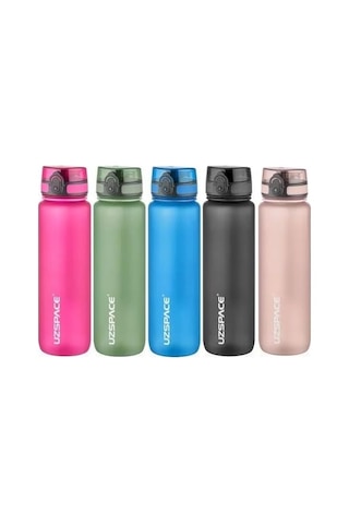 Uzspace Büyük Boy Suluk - 1000 Ml Soft-touch Tritan Renkli Matara Pembe Çok Renkli
