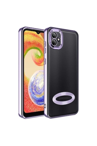 Galaxy A03 Kılıf Kamera Korumalı Logo Gösteren Zore Omega Kapak Lila