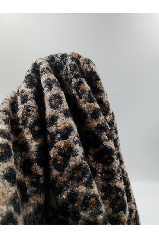 Leopar Desenli Buklet Kumaş