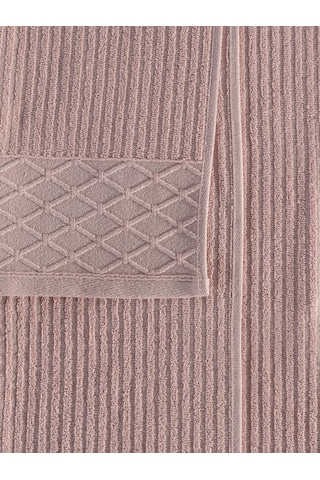 Cumba %100 Pamuk 3 Lü Havlu Takımı - 30x50, 50x90, 70x140 Pudra