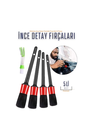 Zhltools Araç Detay Temizlik Fırça Seti 5 Parça Zt164