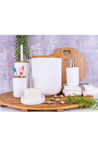 Bambum Lena - Banyo Seti Beyaz 5 Parça Beyaz