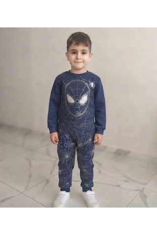 Zelhanbrand Erkek Çocuk Spiderman Desenli Eşofman Takımı Açık Lacivert Zelhanbrand Erkek Çocuk Spiderman Desenli Eşofman Takımı Açık Lacivert