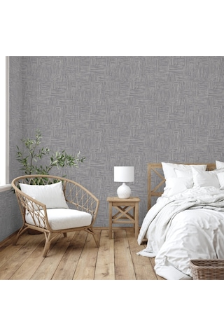 Adawall Muse Koleksiyonu- 25101-7 Gri Dokulu Silinebilir Nonwoven Vinil Duvar Kağıdı 1.06x15.6m - 16.5m²