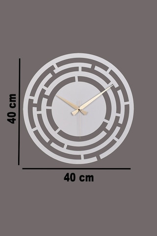 Labirent Model Metal Lazer Kesim Akar Sessiz Mekanizmalı Duvar Saati 40 40 Cm -m002 Beyaz