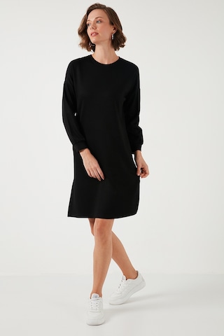 Lela Modest Oysho Kumaş Relaxed Fit Yırtmaçlı Bayan Tunik 5865878 Siyah